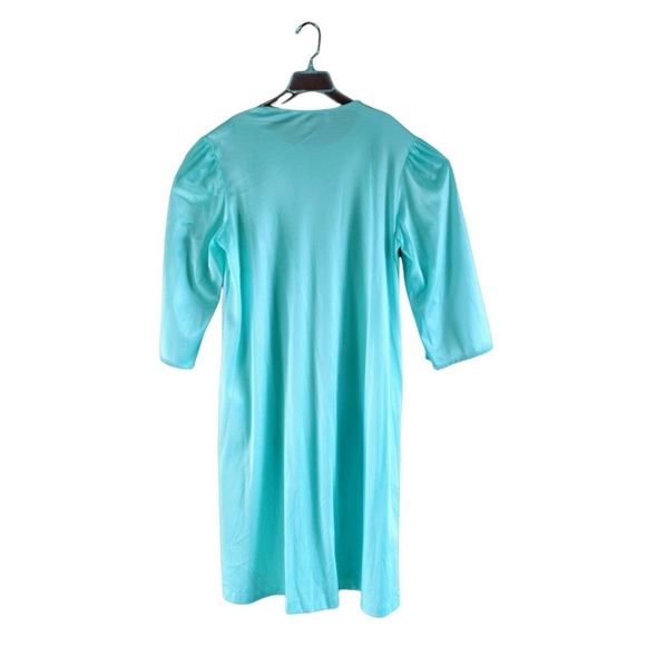 Vintage‎ Vanity Fair Robe Night Gown Aqua Teal M - Picture 4 of 5